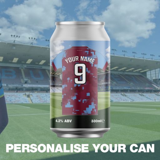 Personalised Burnley Home Kit Beer or Cider